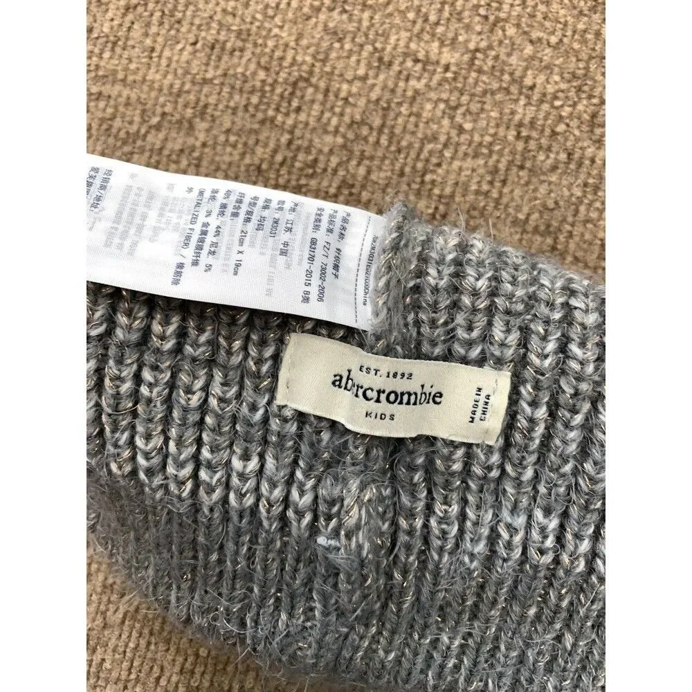 Abercrombie & Fitch Kids Beanie Girls One Size Chucky Cable Knit Shaggy Plush